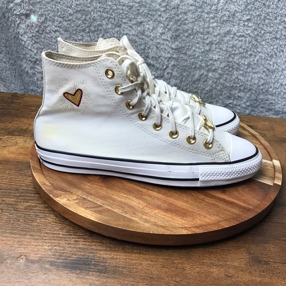 Converse Chuck Taylor All Star High Top Valentines Day Sneakers Women 10 White - Picture 1 of 16